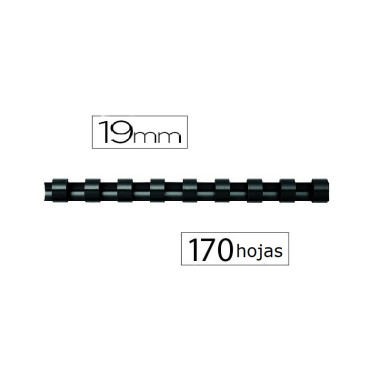 CANUTILLO FELLOWES PLASTICO 19MM NEGRO (5347705) - CANUTILLO 19MM.NG