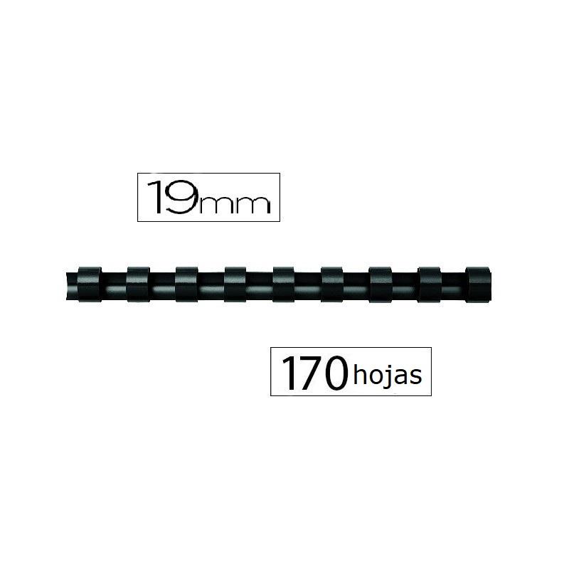 CANUTILLO FELLOWES PLASTICO 19MM NEGRO...
