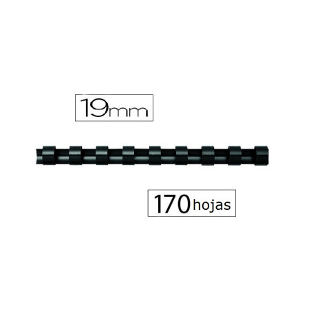 CANUTILLO FELLOWES PLASTICO 19MM NEGRO (5347705) - CANUTILLO 19MM.NG