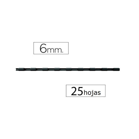 CANUTILLO FELLOWES PLASTICO 6 MM NEGRO (53453) - CANUTILLO 6MM.NG