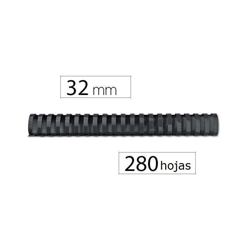 CANUTILLO FELLOWES PLASTICO 32MM NEGRO...