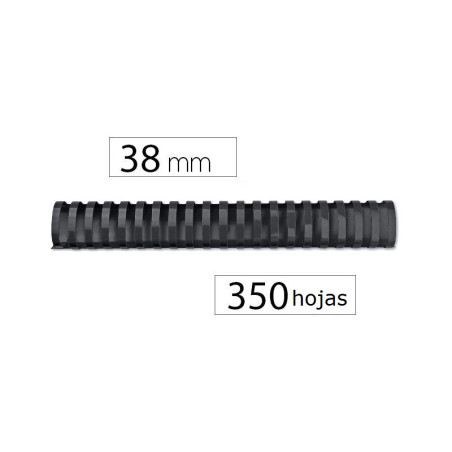 CANUTILLO FELLOWES PLASTICO 38MM NEGRO (5349702) DE FELLOWES - CANUTILLO 38MM.NG.OV.