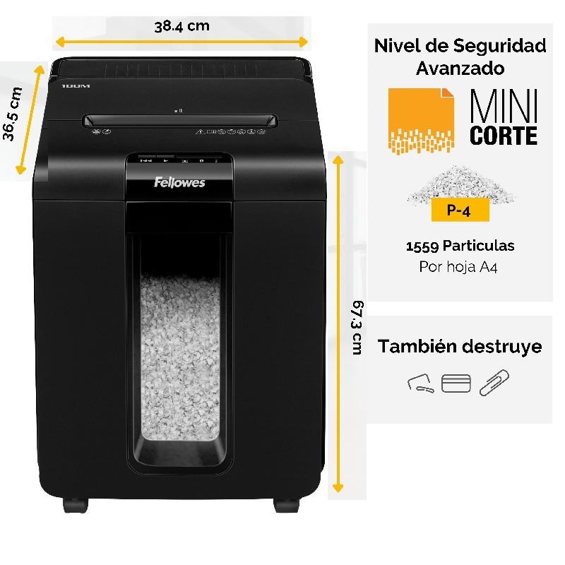 DESTRUCTORA AUTOMATICA FELLOWES AUTOMAX 100M HASTA 100 HOJAS (4629201) DE FELLOWES - DESTRUCTORA FELLOWES AUTOMAX 100M